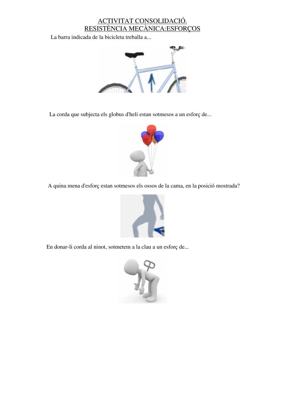 Activitats: Resistència mecànica. Esforços