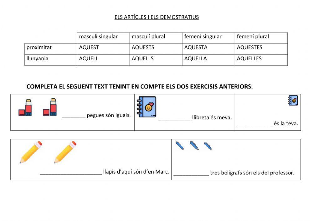 Artícles i demostratius