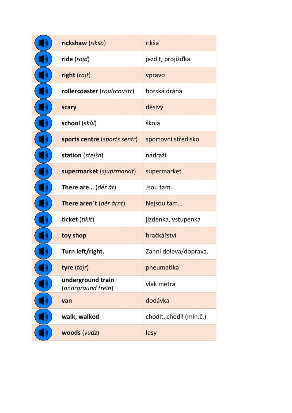 Happy Street 2, 5. lekce slovní zásoba