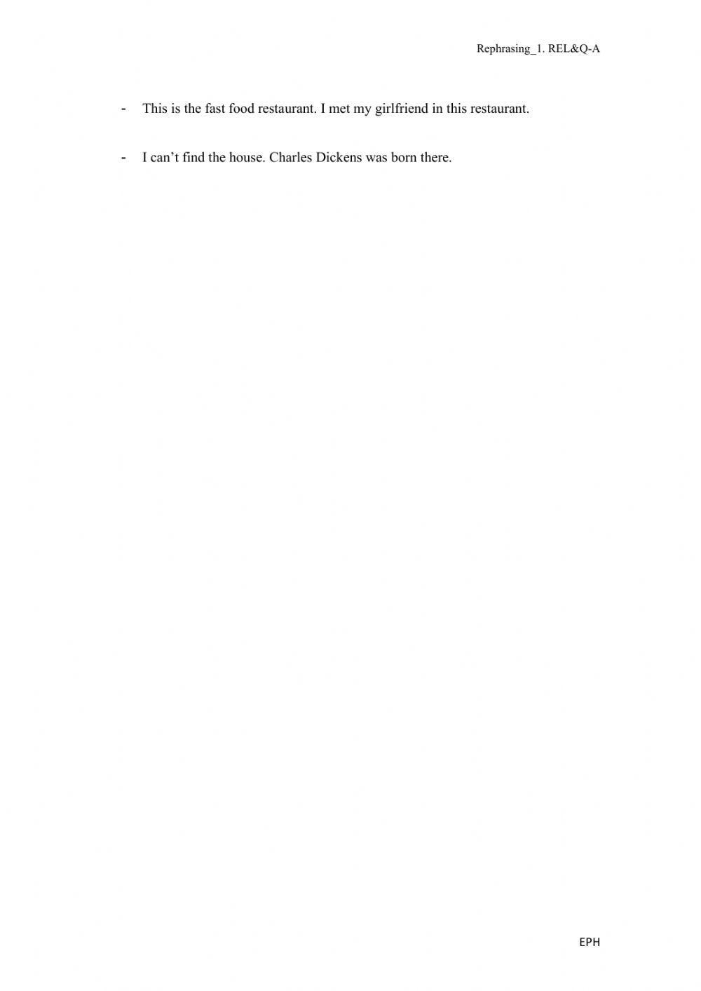 EVAU: Relative Clauses and -make a question-