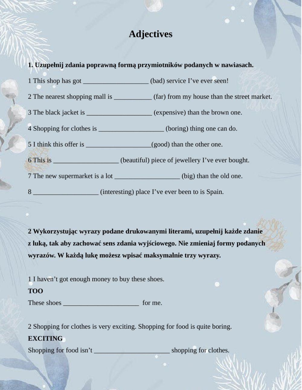 Brainy 7, unit 4, Adjectives