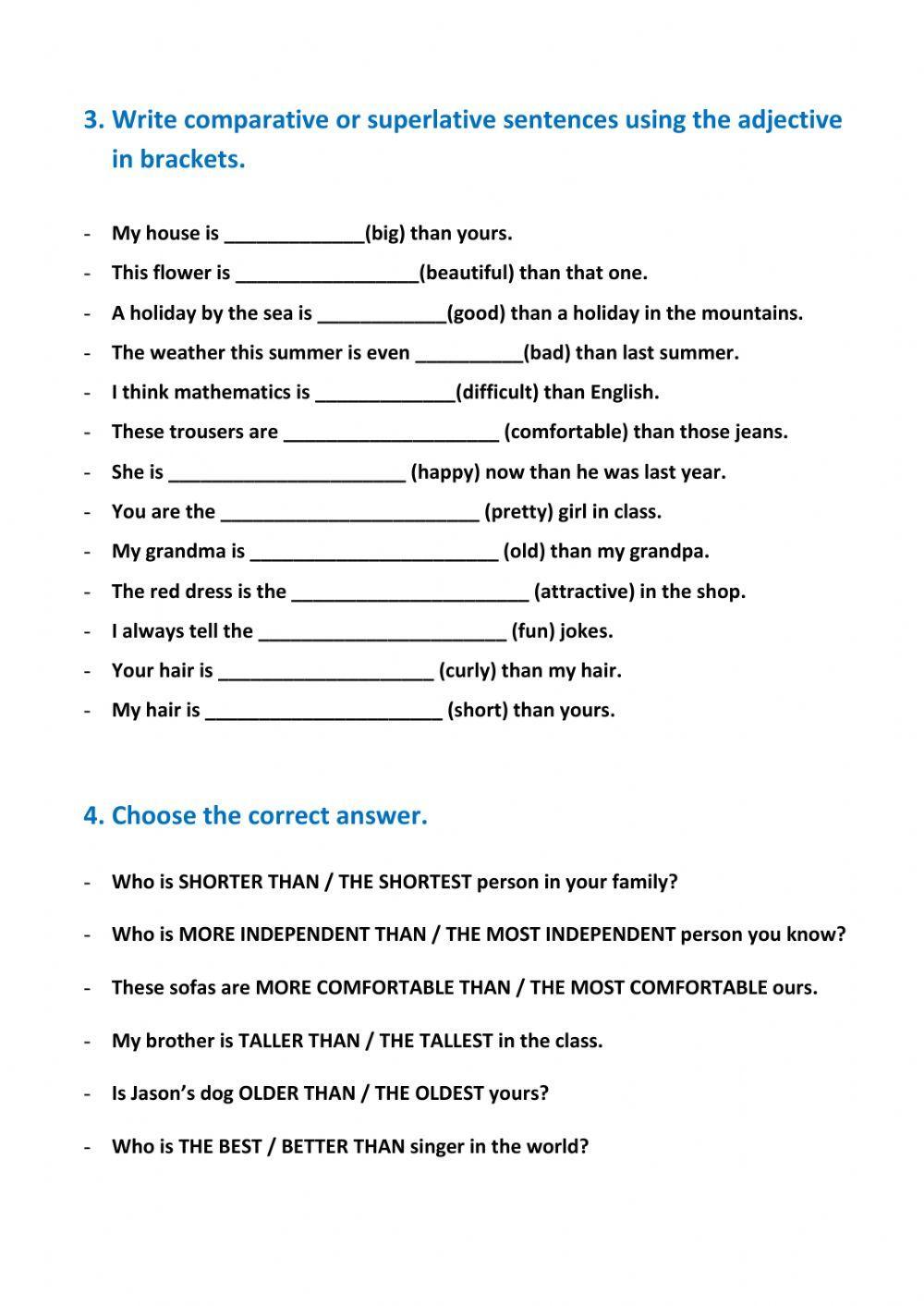 Comparison of adjectives
