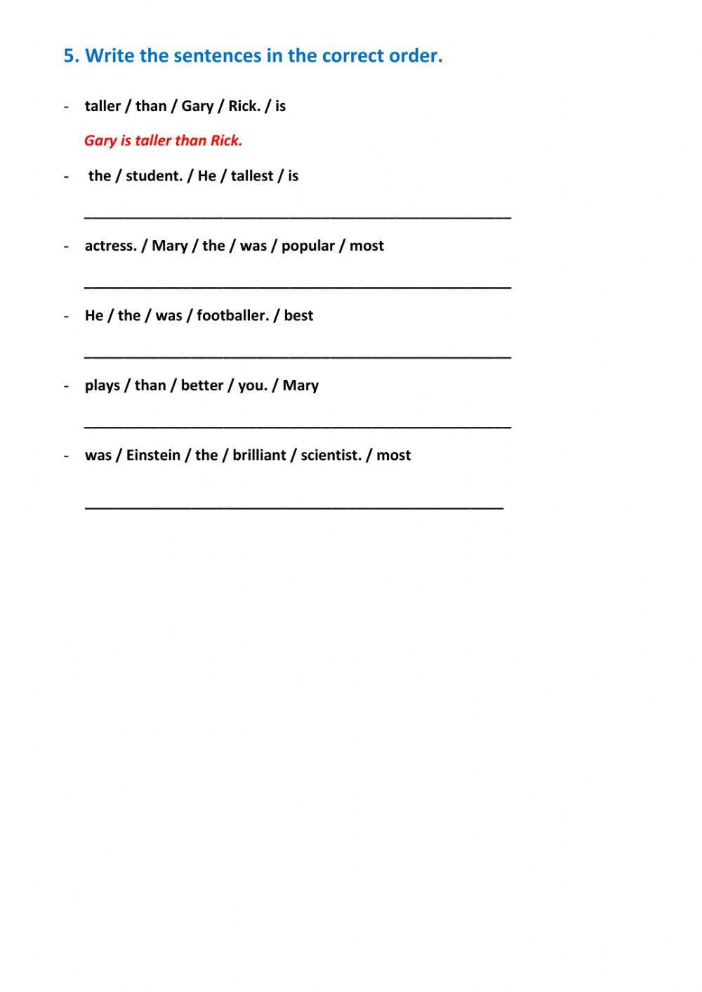 Comparison of adjectives