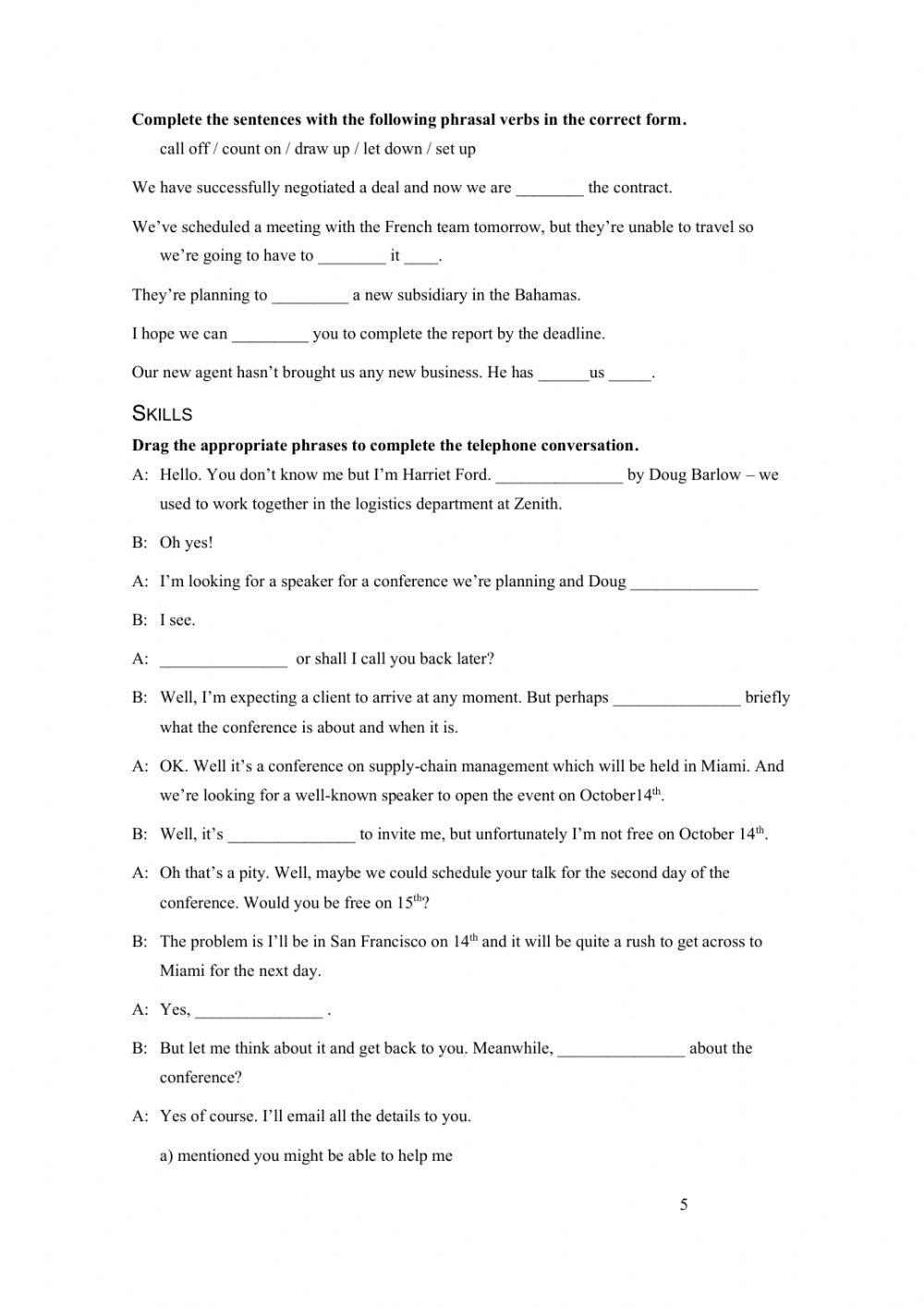 Market Leader Upper Intermediate Progress Test 1