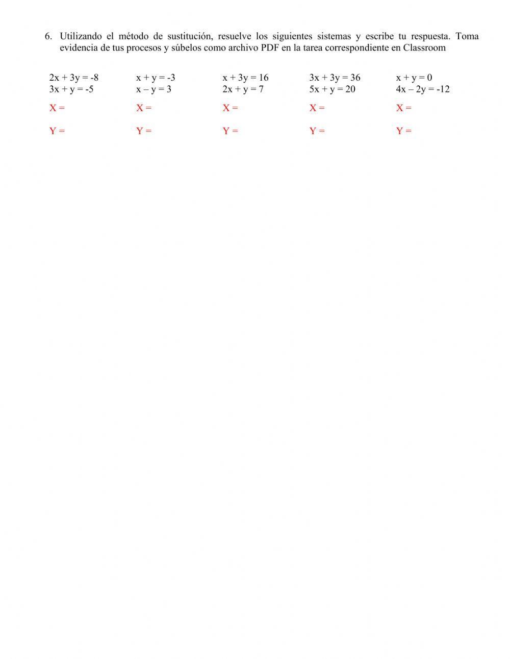 Sistemas de ecuaciones