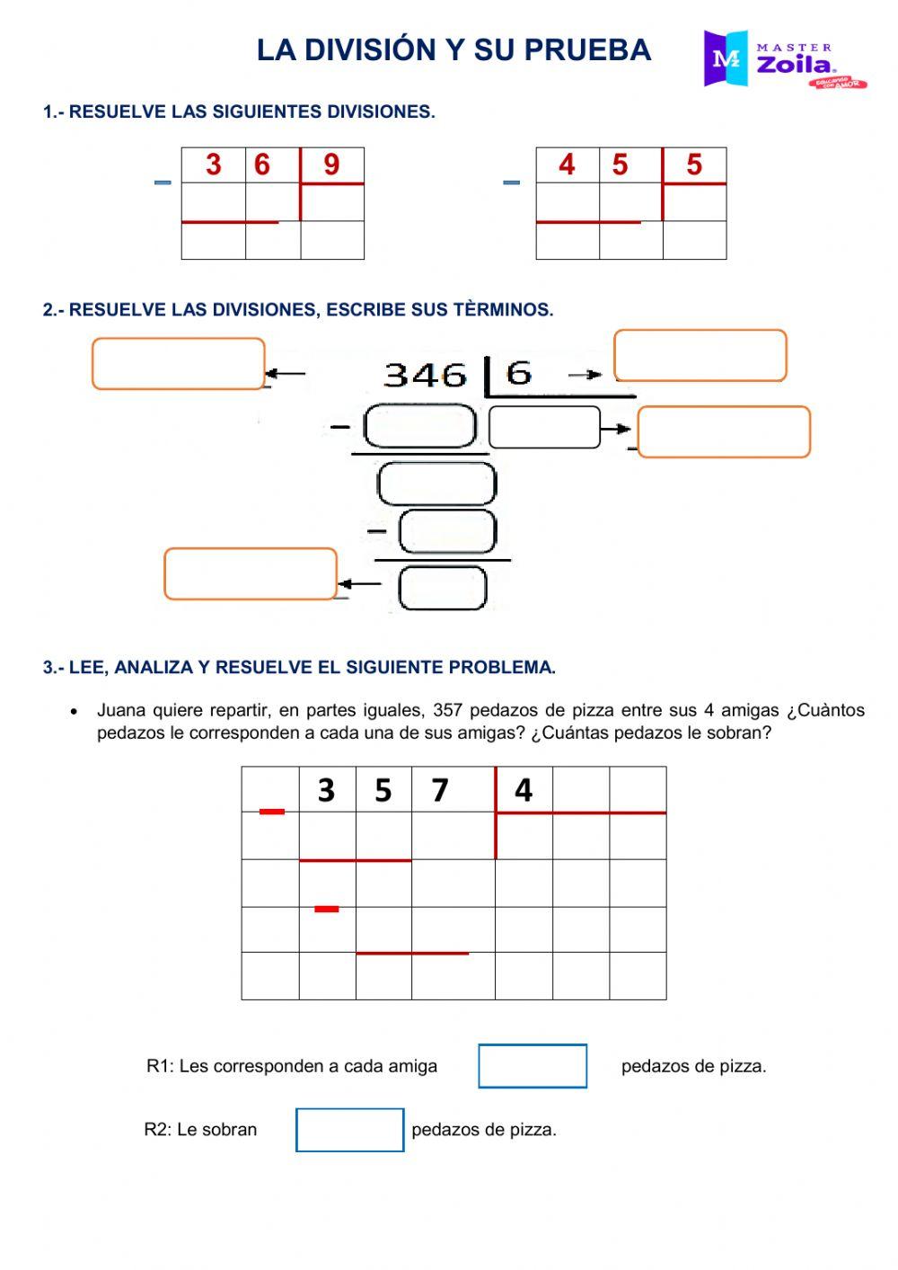 La división y su prueba La división y su prueba