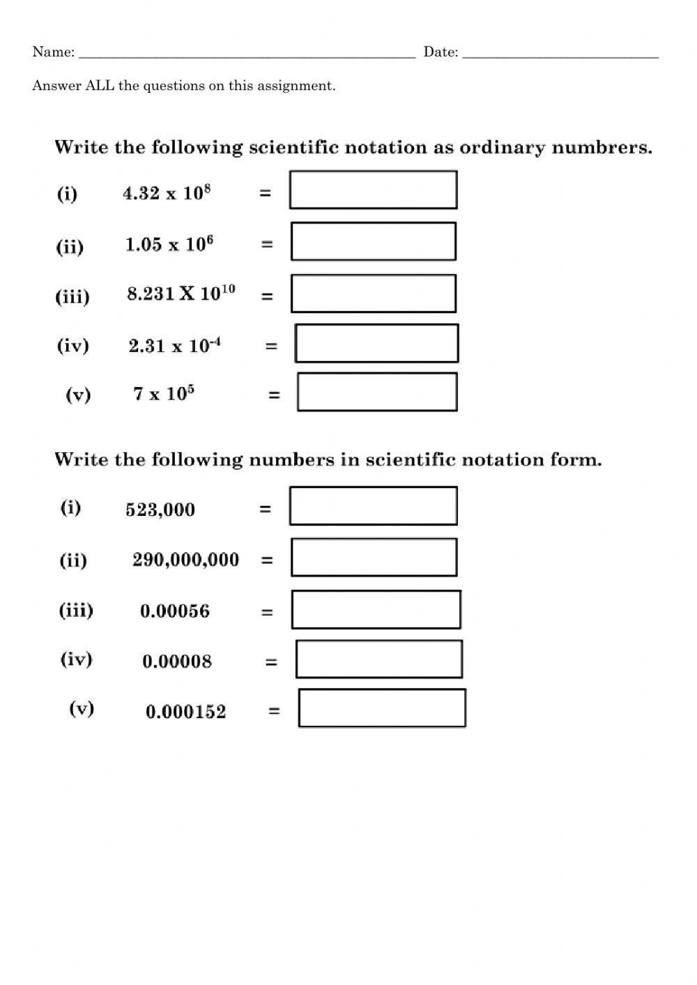 Scientific Notation