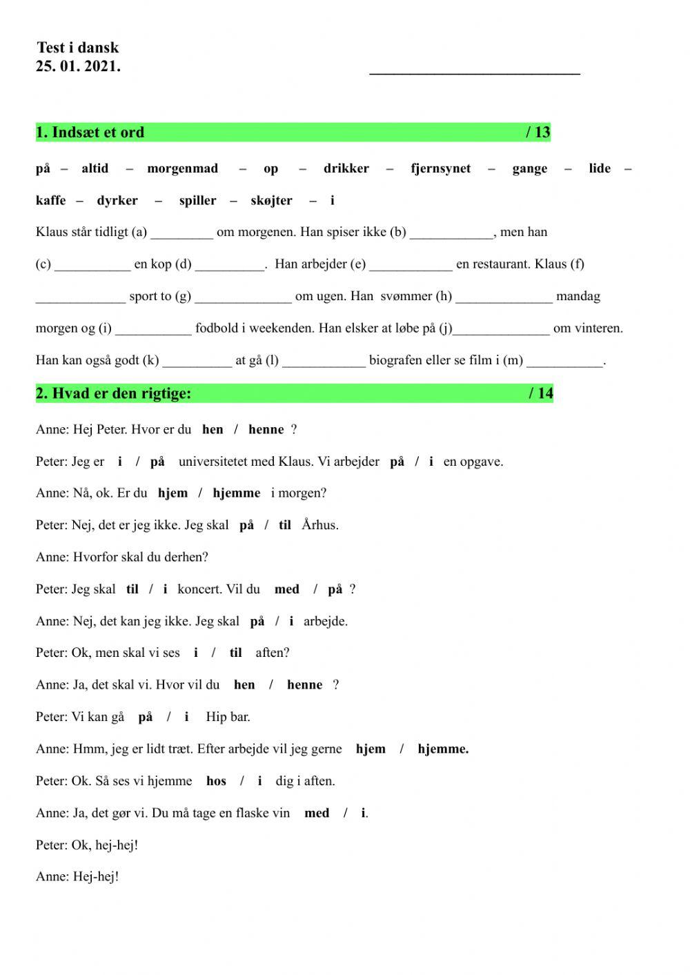 Prøve i dansk AD 3-6