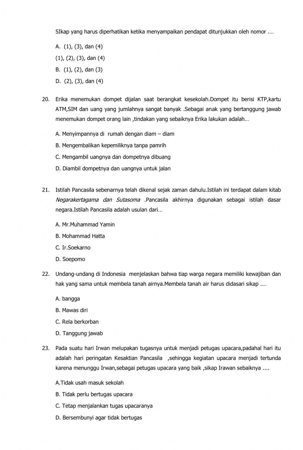 Pendidikan pancasila dan  Kewarganegaraan