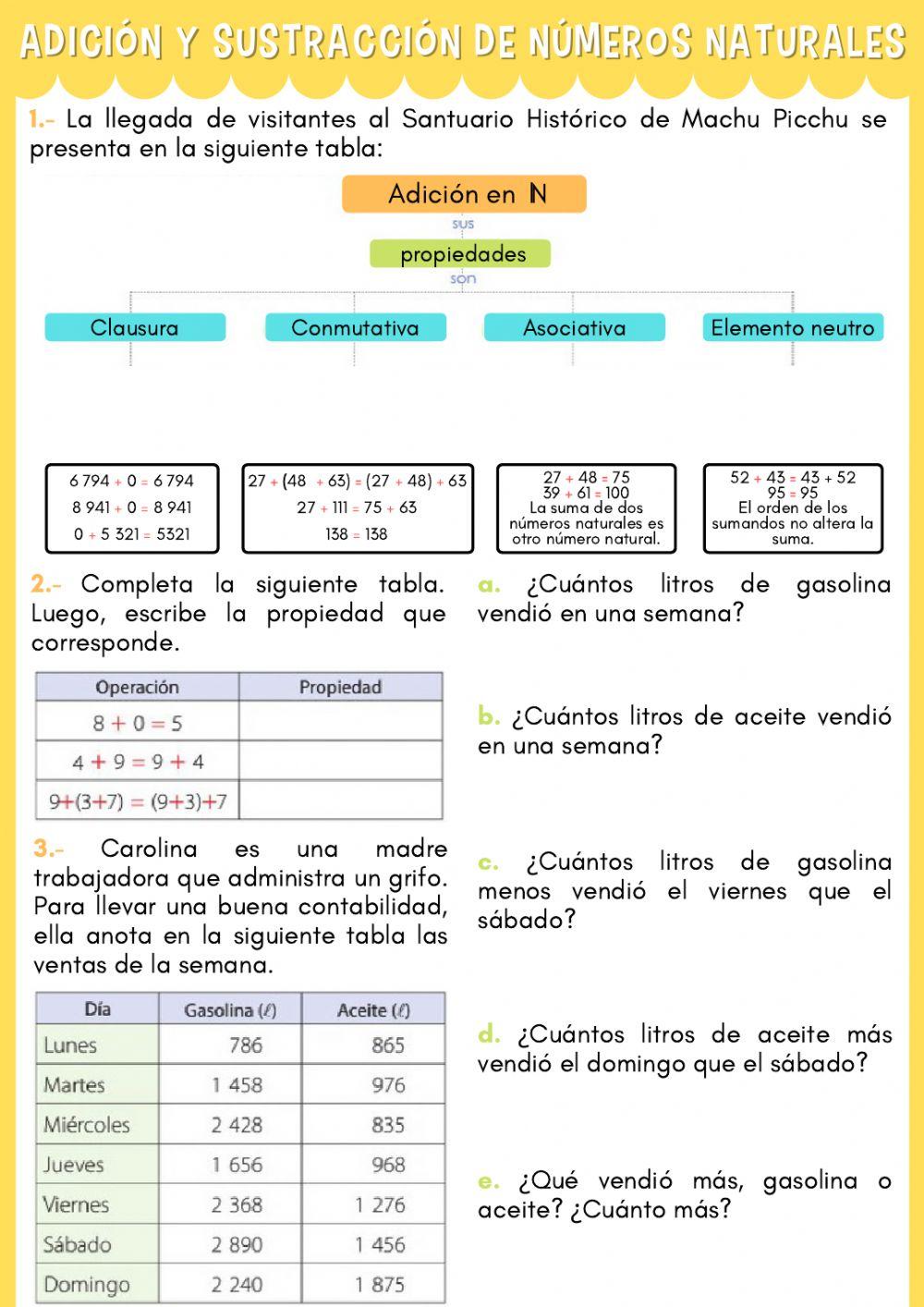 Adiciones y sustracciones Adiciones y sustracciones