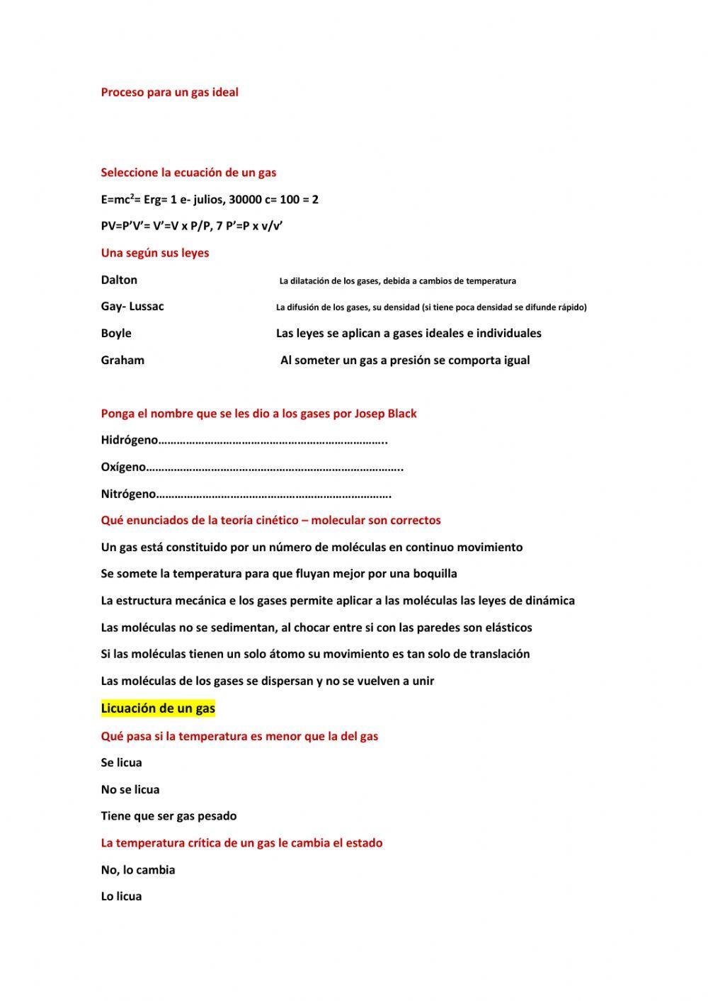 La ley de los gases