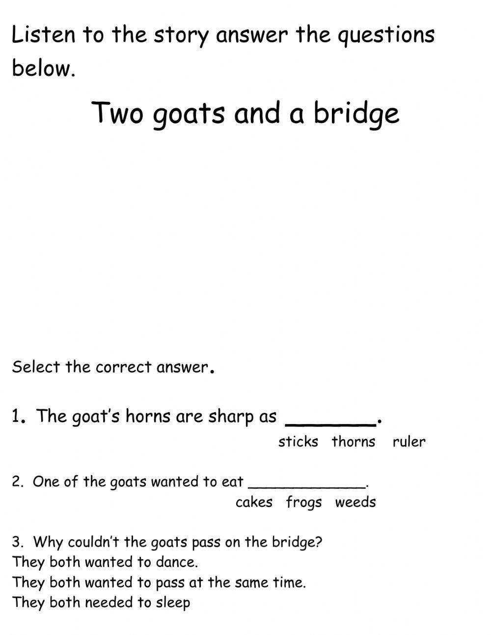 Two goats and a bridge