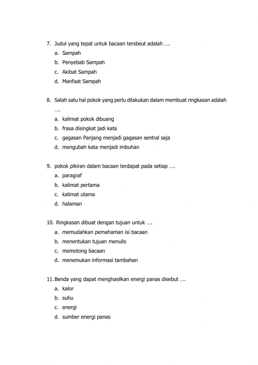 Ulangan Tema 1