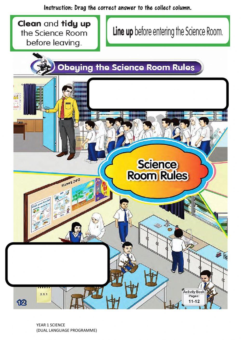 Science room rules year 1
