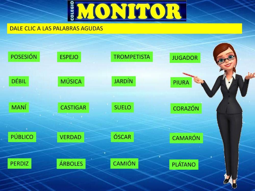 Palabras según el acento