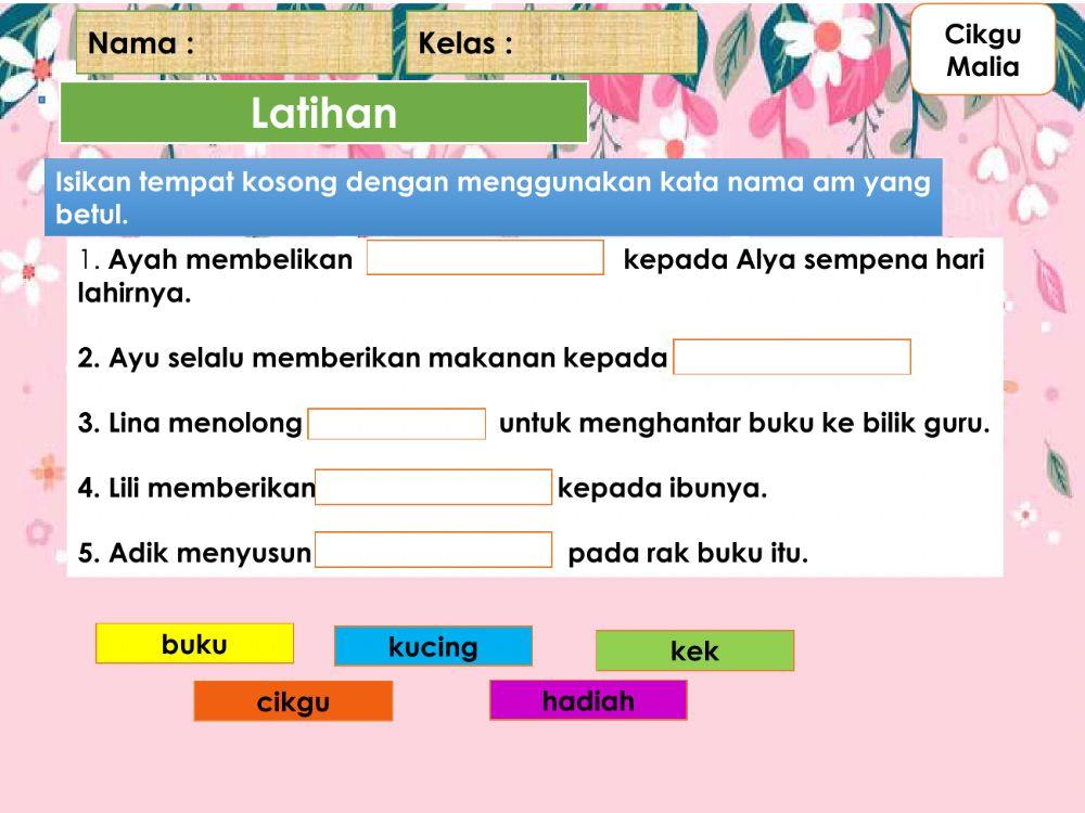 Melengkapkan ayat dengan kata nama am