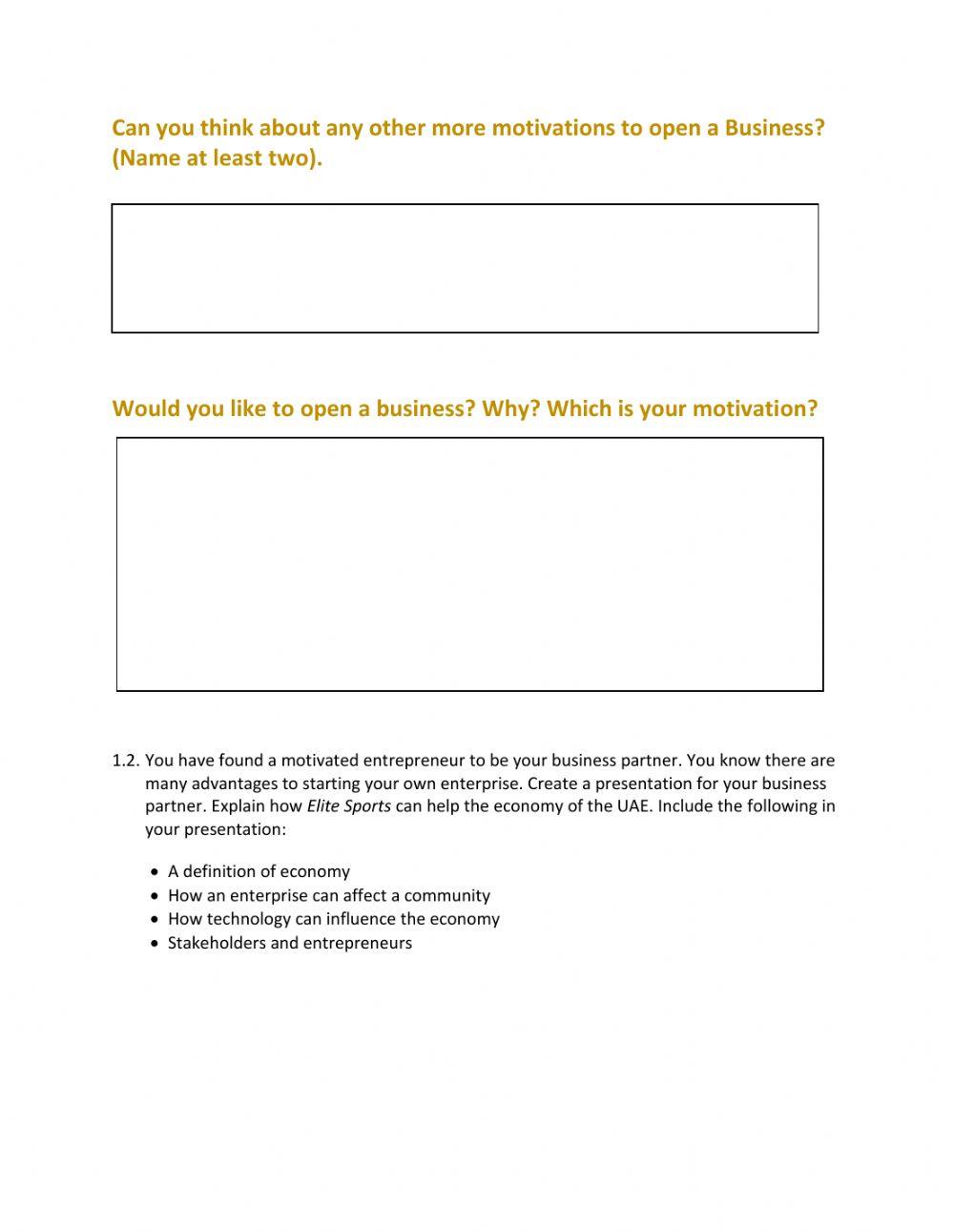 Grade 10 - Business Applied Term 2