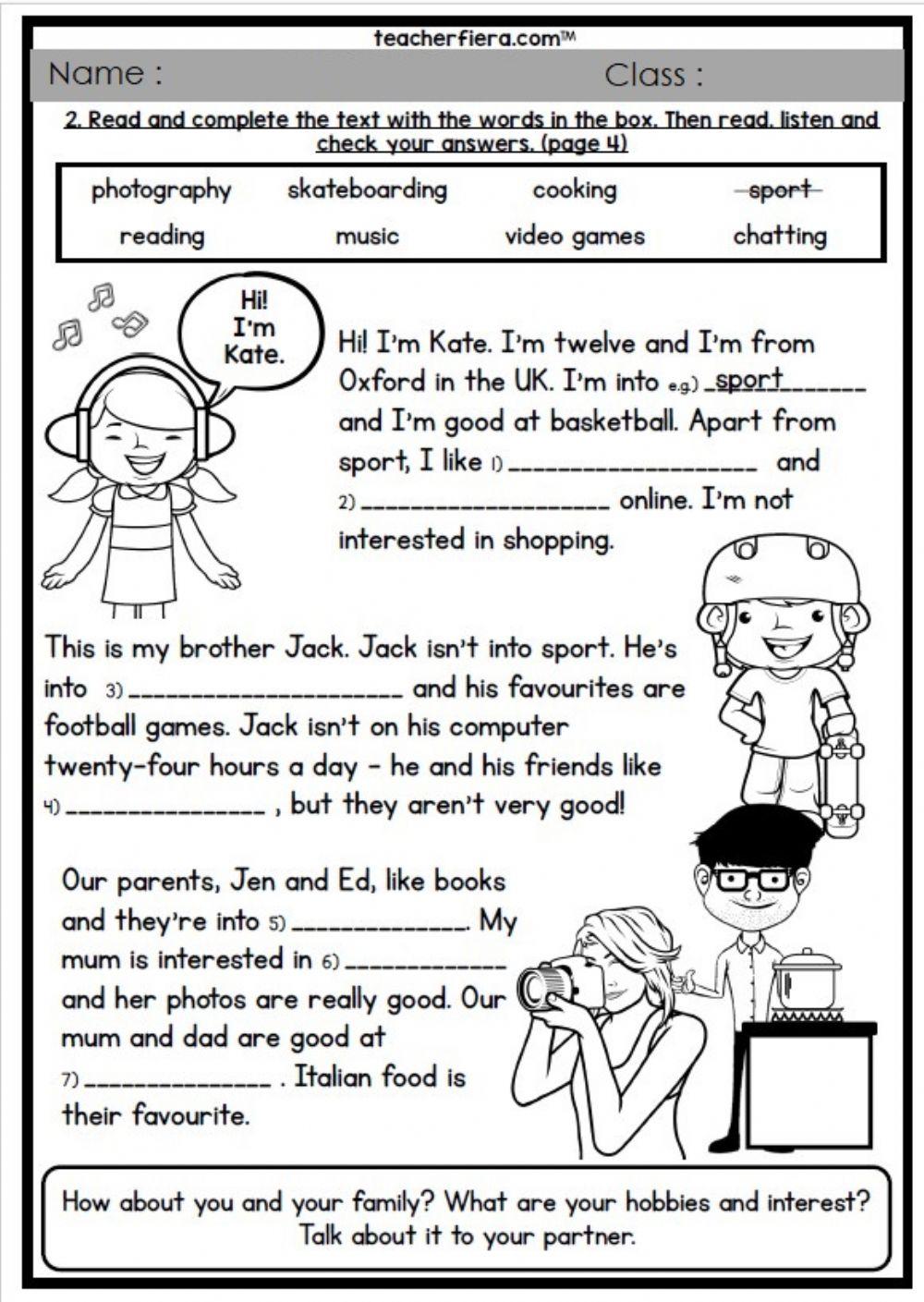 Freetime (Hobbies - Interest) Worksheet 1