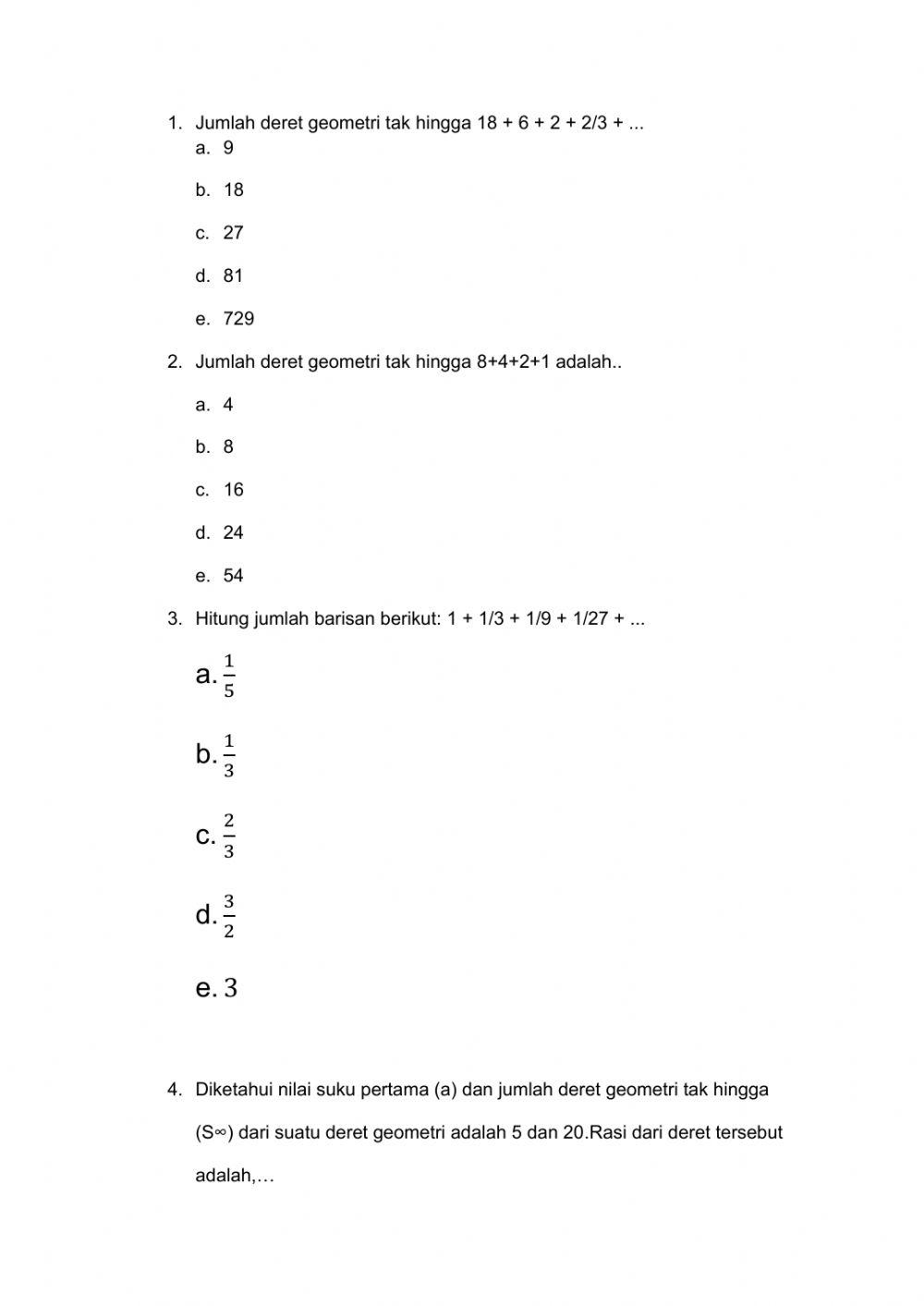 Lkpd deret geometri tak hingga
