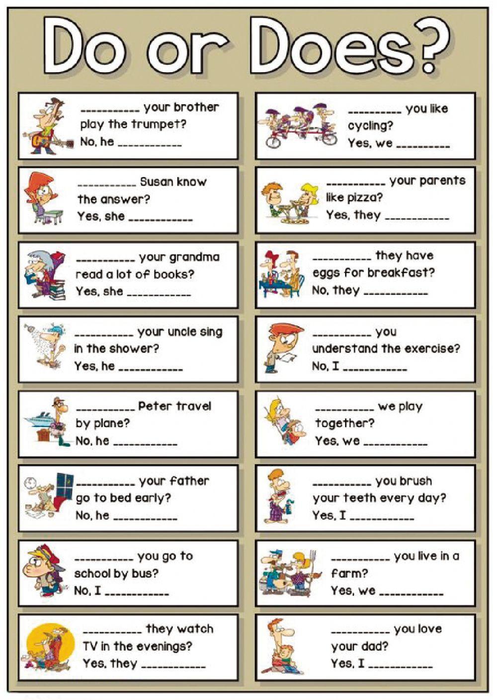 Do does Free Interactive Worksheets 661643