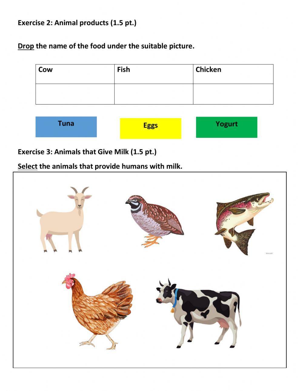 Quiz 3 Benefits of Animals: Food Source