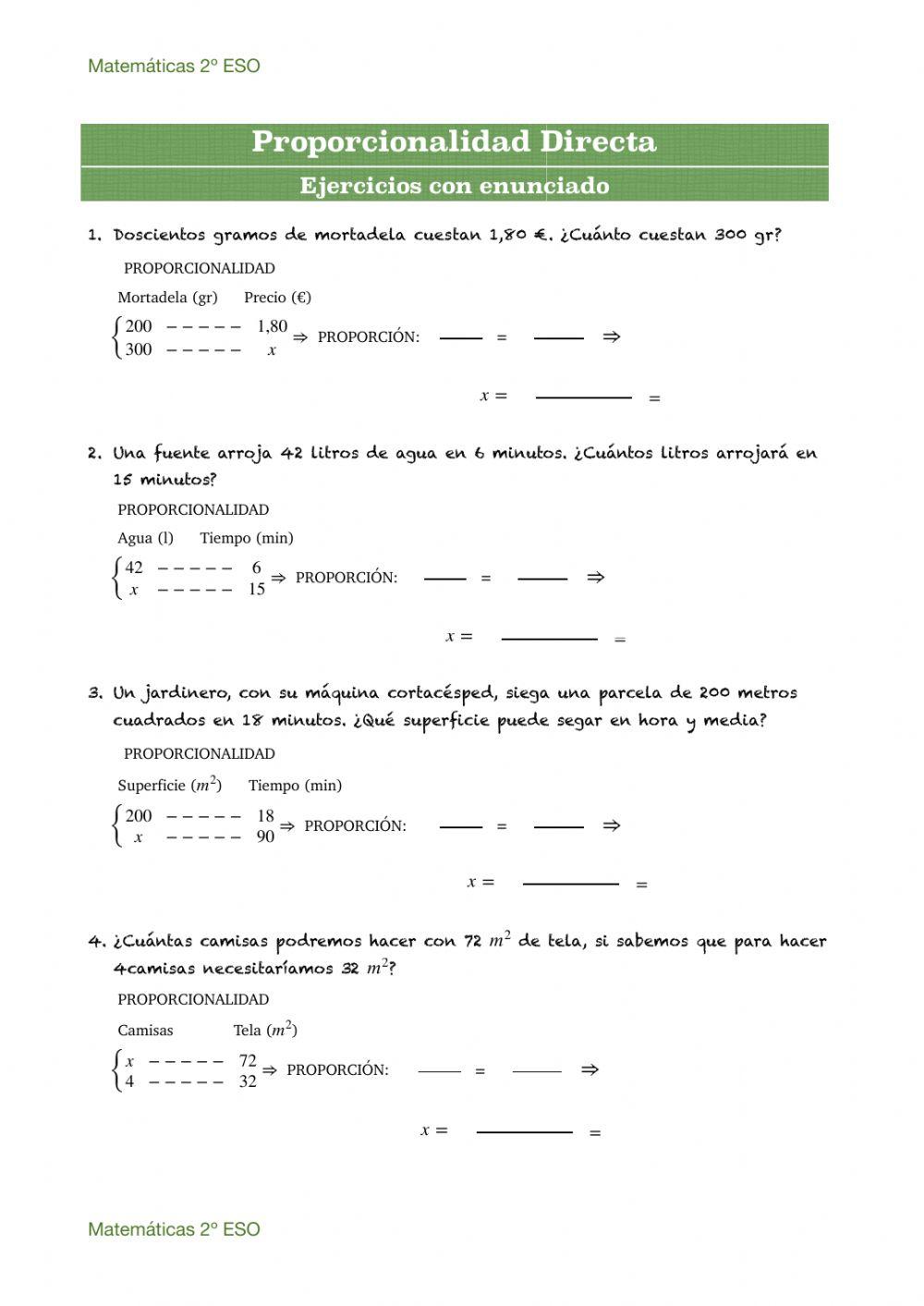 Proporcionalidad Directa