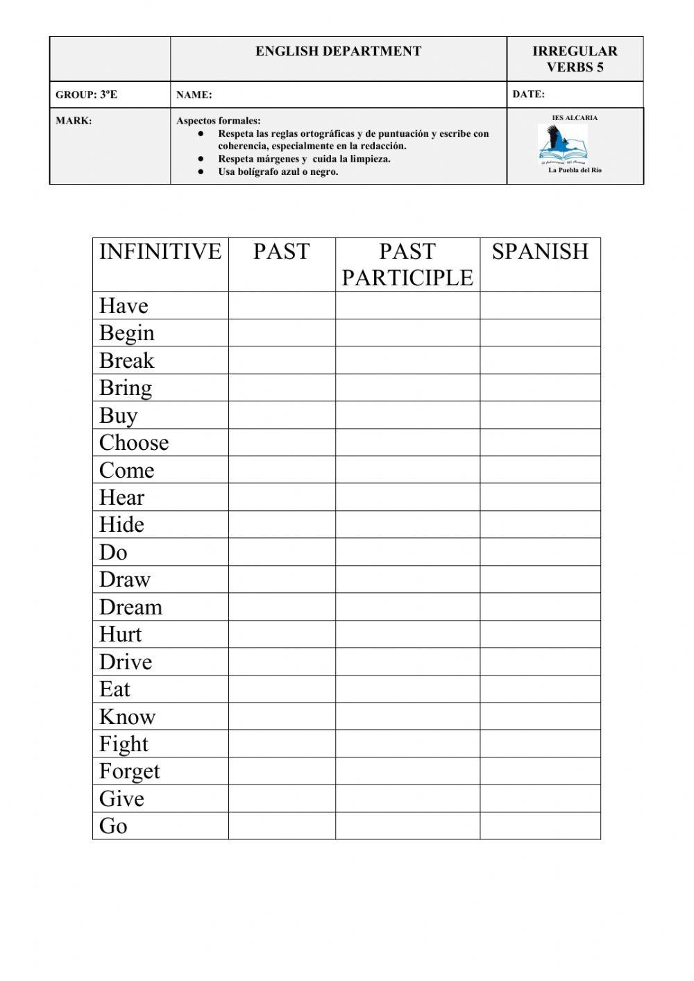 Irregular verbs 5