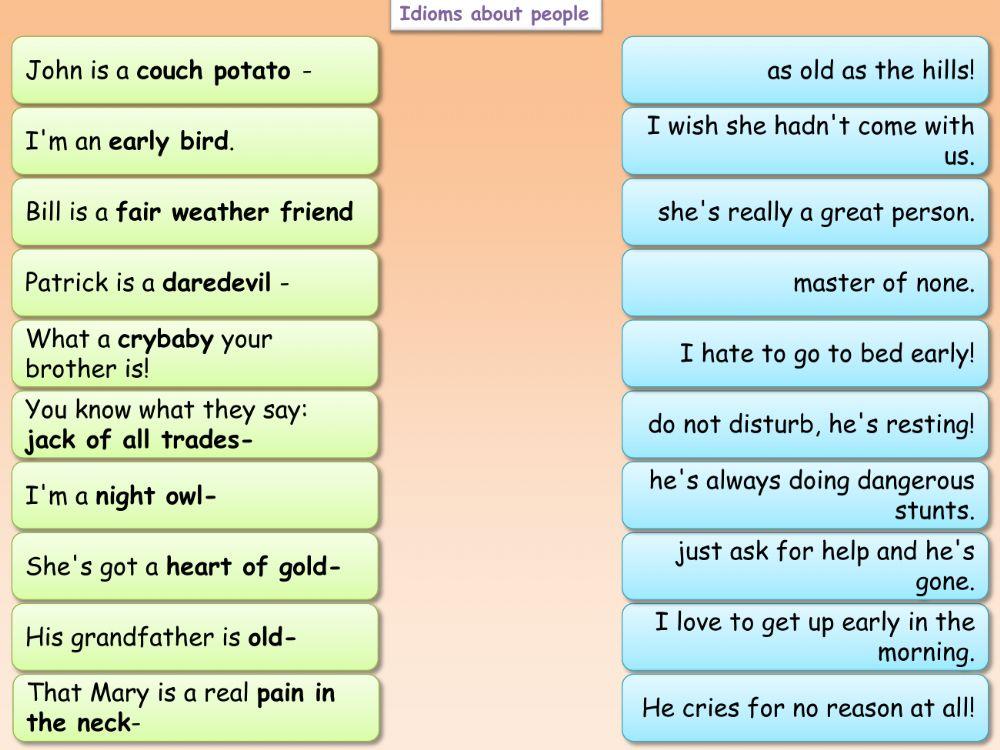 Idioms about people (B2)