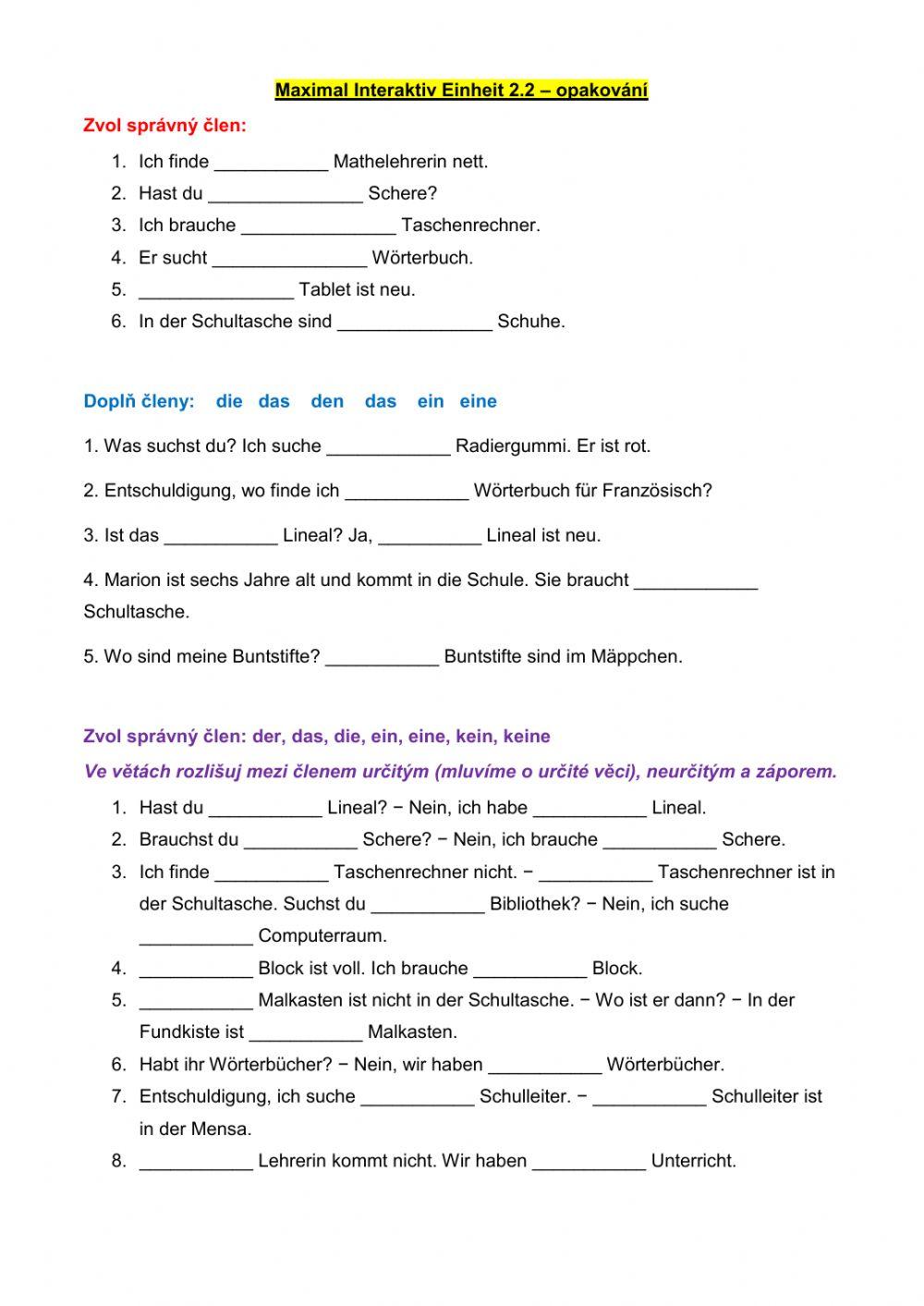 Maximal Interaktiv 2.2. Opakování