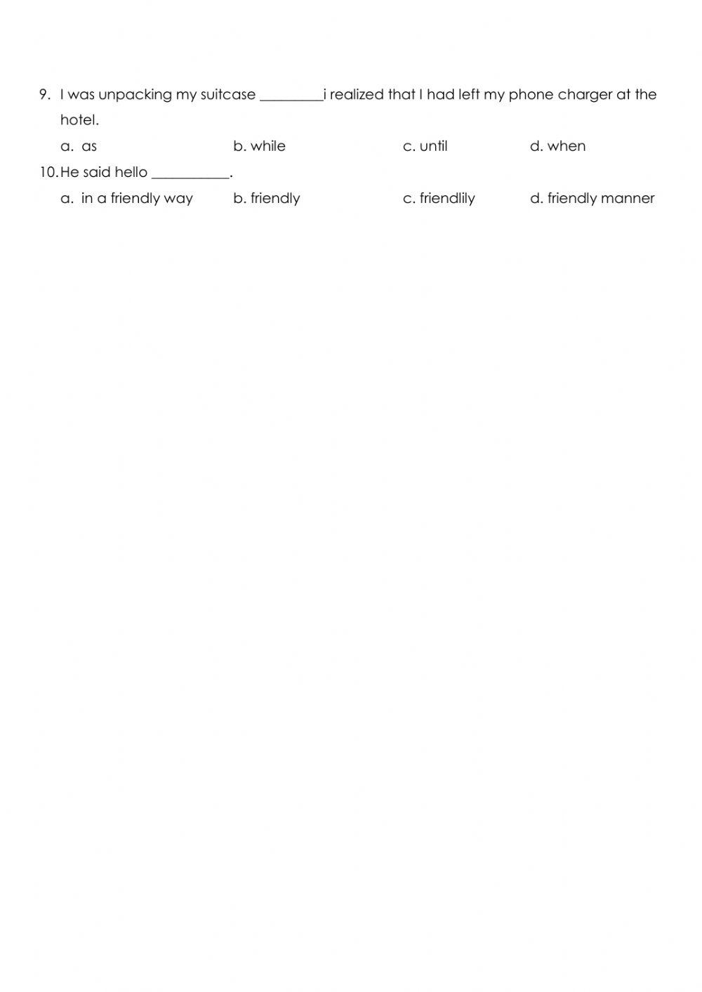 D' class, module 2 (grammar+ vocabulary)