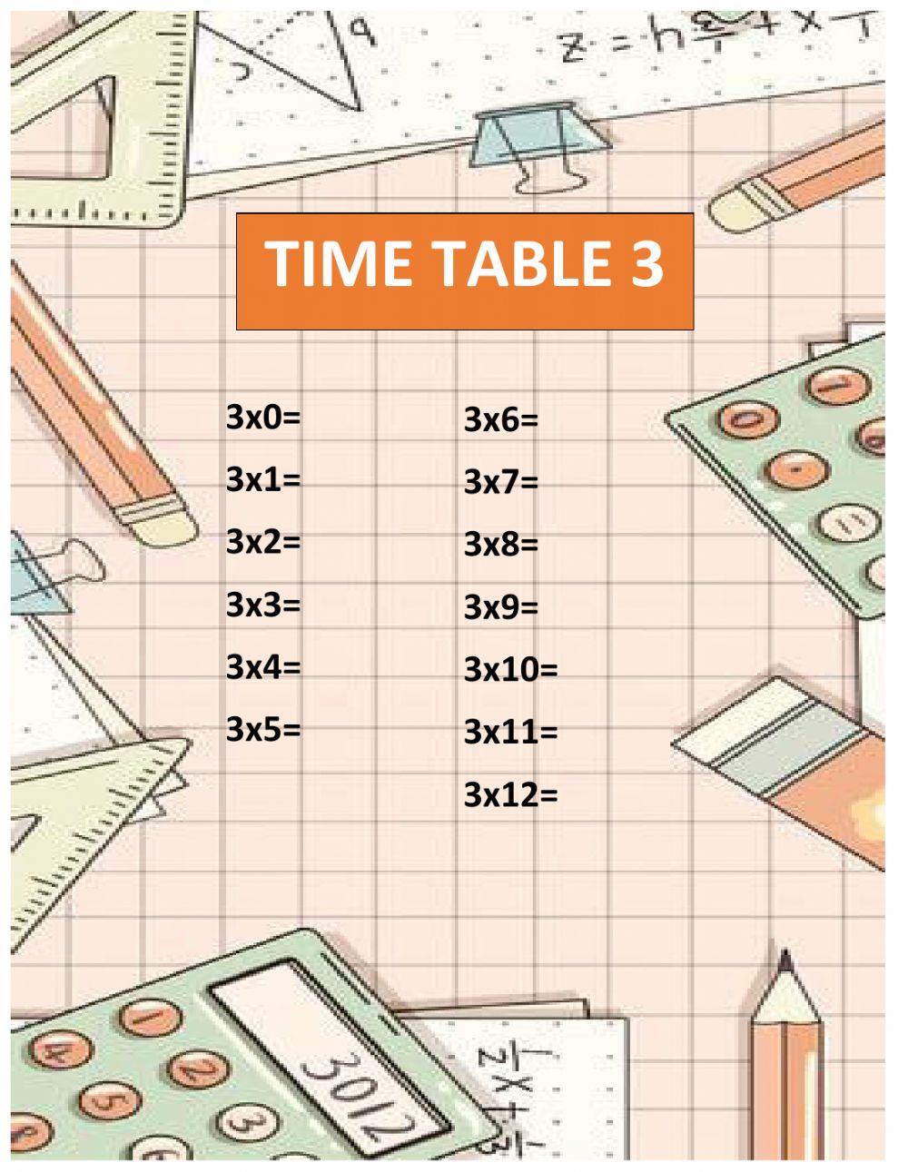 time-table-3-worksheet-live-worksheets