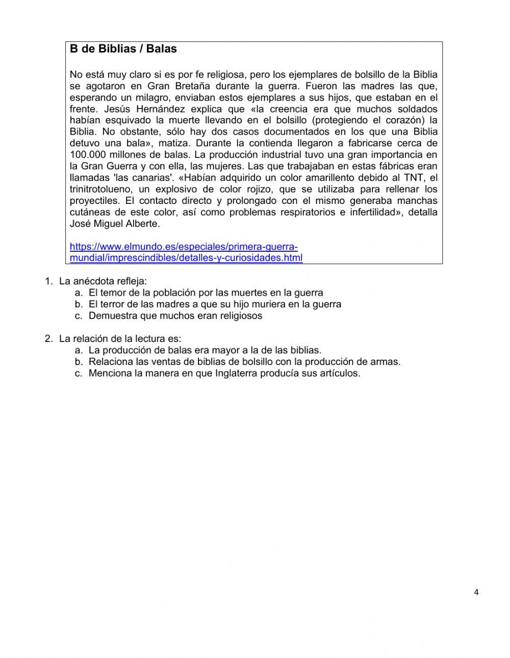 Prueba corta Ciencias Sociales