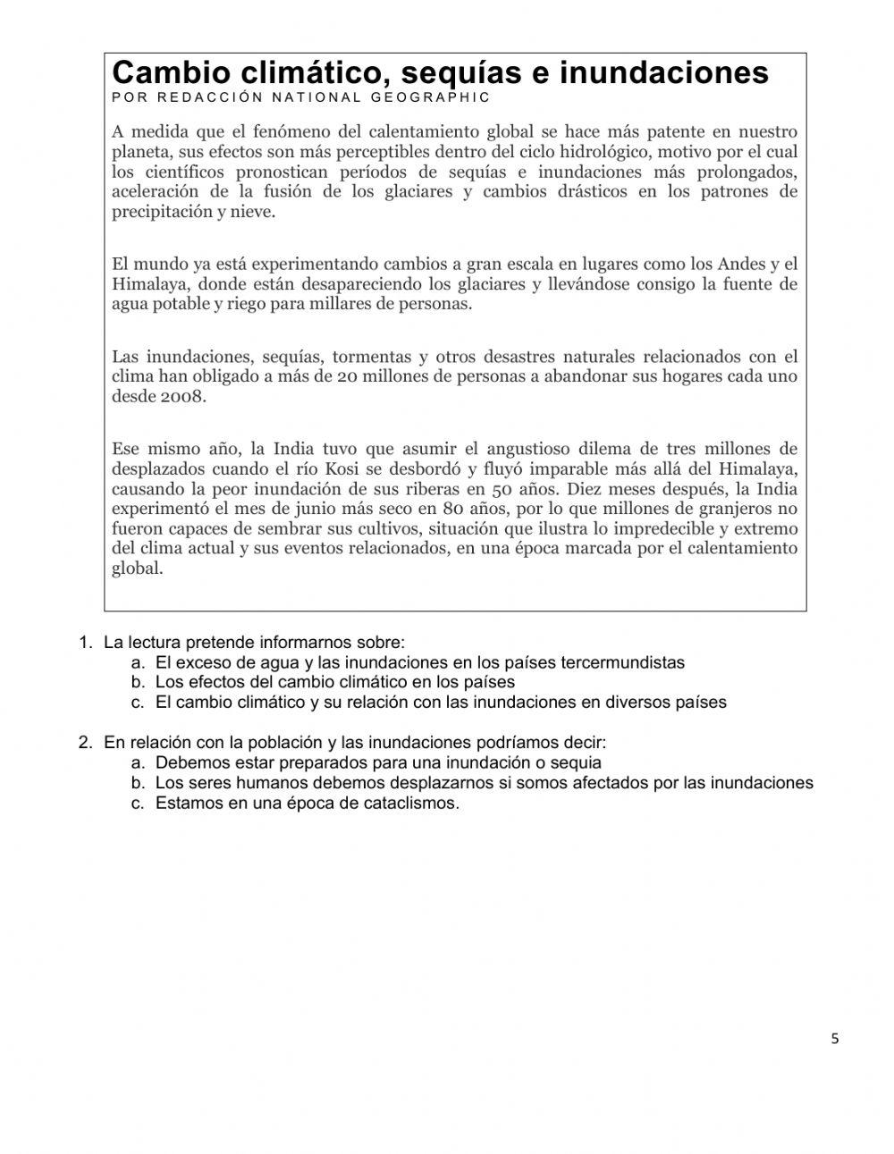 Prueba corta Ciencias Sociales