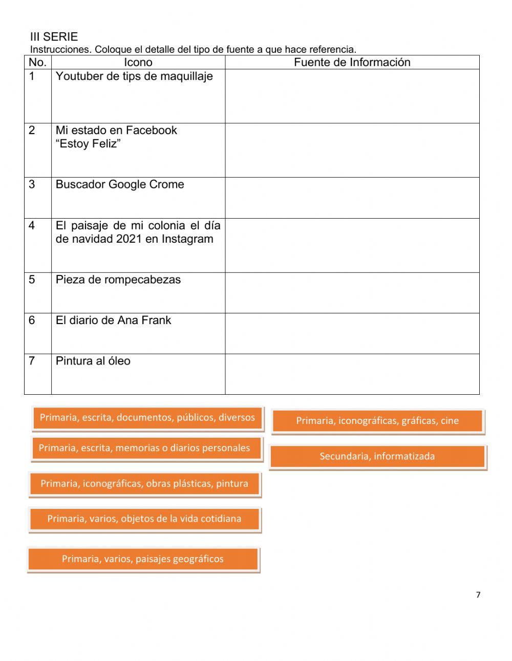 Prueba corta Ciencias Sociales