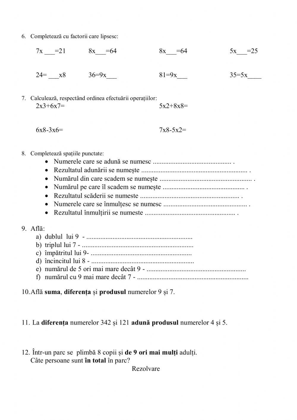 Recapitulare semestrială