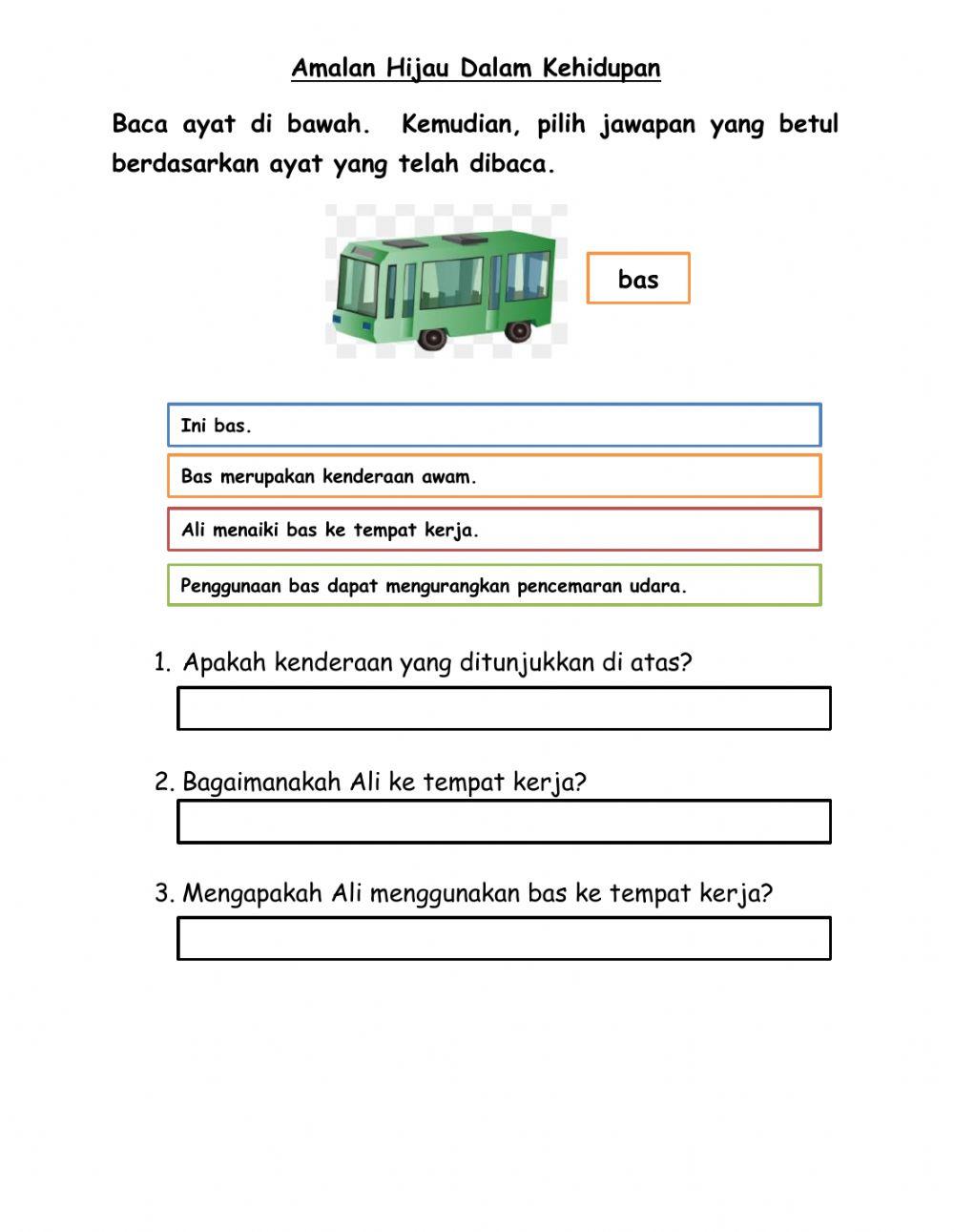 Soalan pemahaman amalan hijau tahun 3