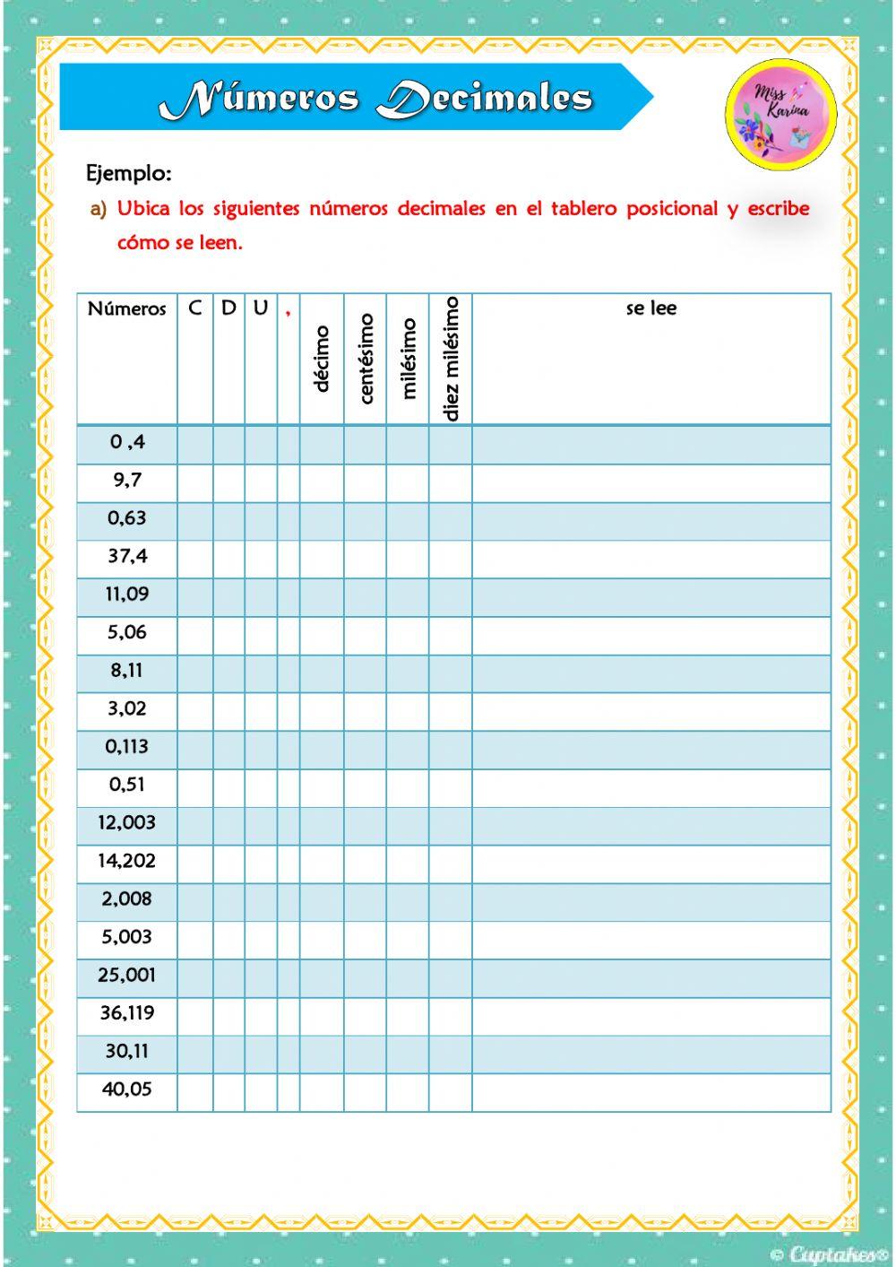Número decimales