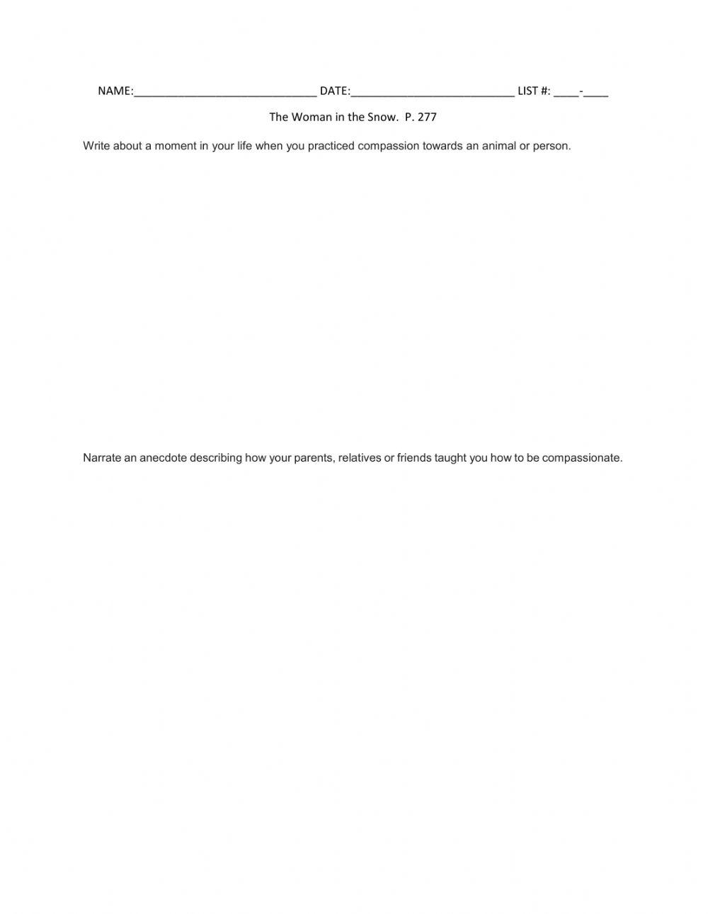 8-The Woman in the Snow p. 277 Compassion