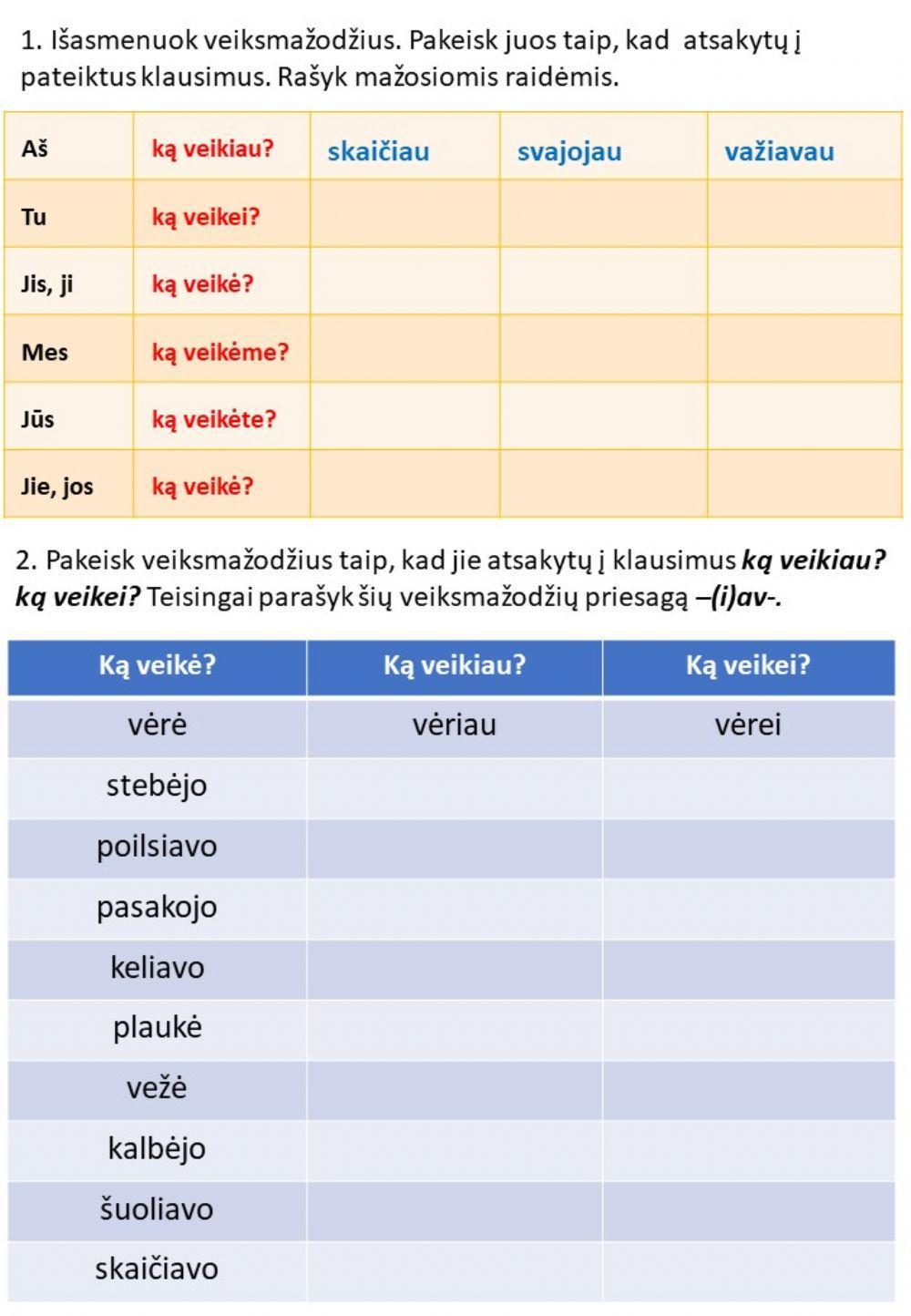 Veiksmažodžių rašyba