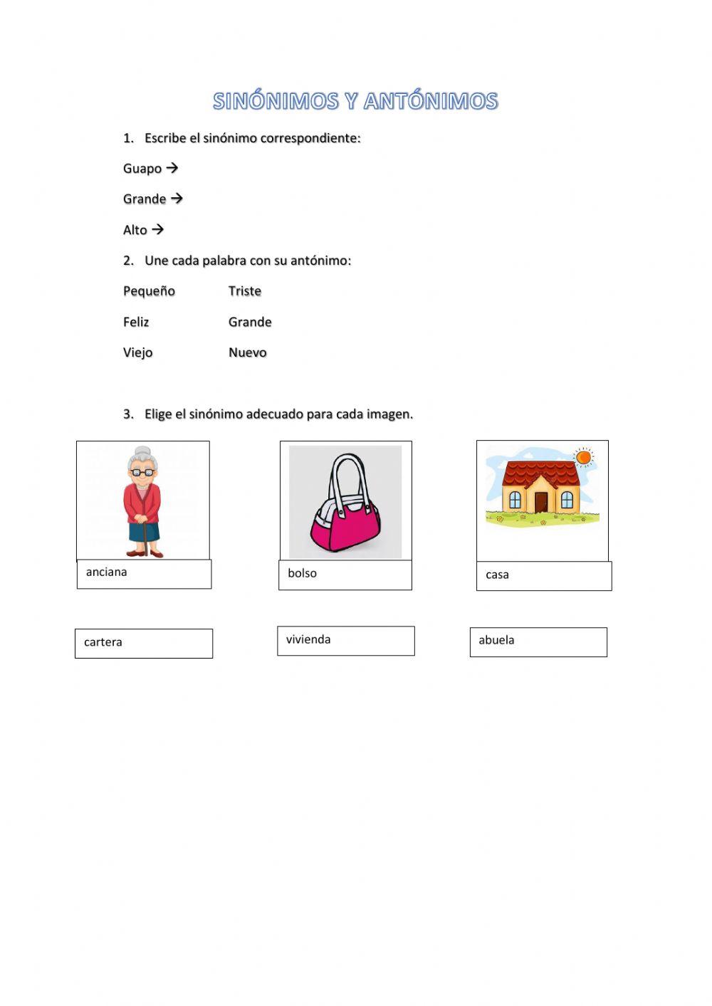 Sinónimos y antónimos