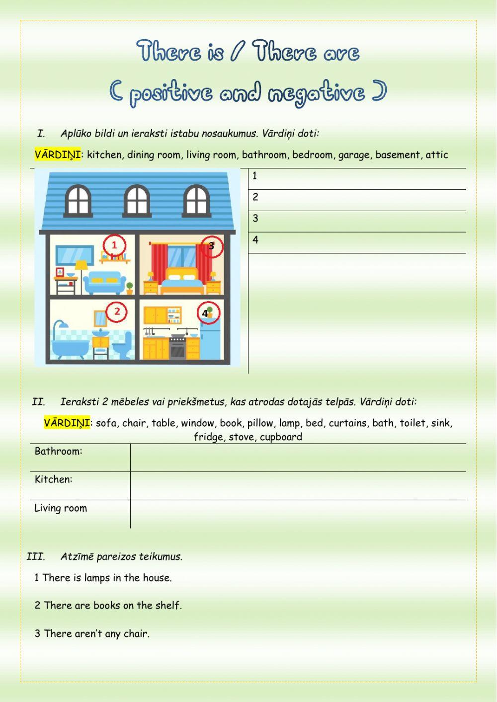 There is-There are (pozitīvs un negatīvs)
