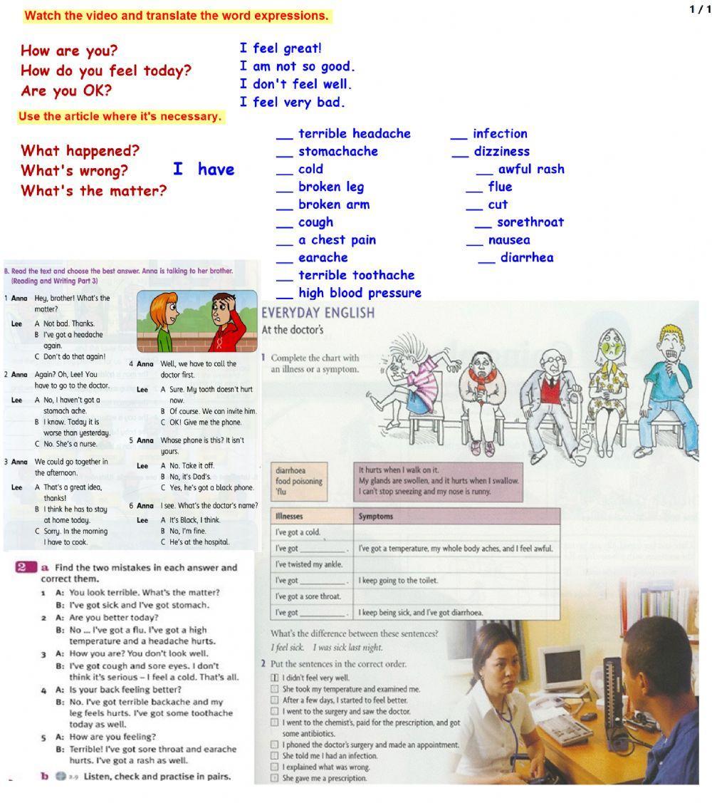 Health and illnesses