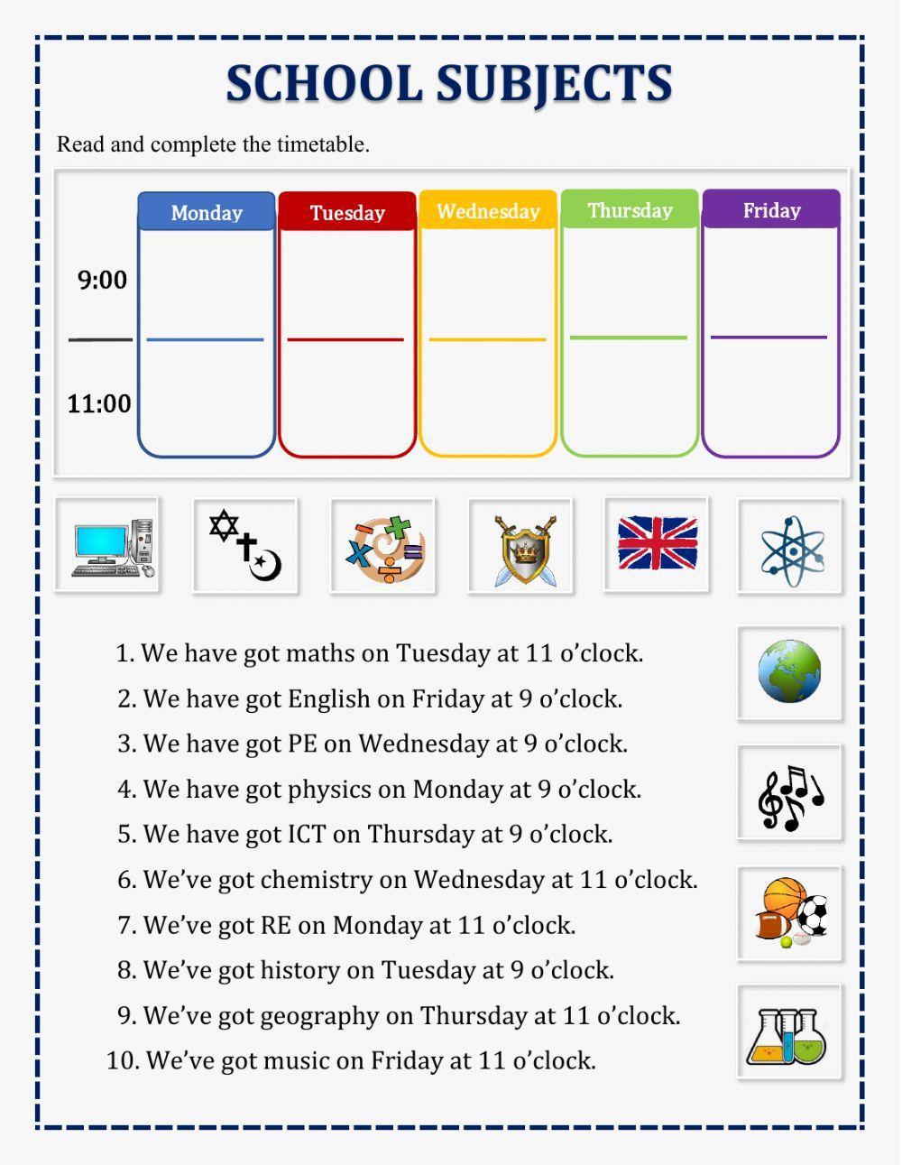 School subjects online exercise for elementary live 42 off