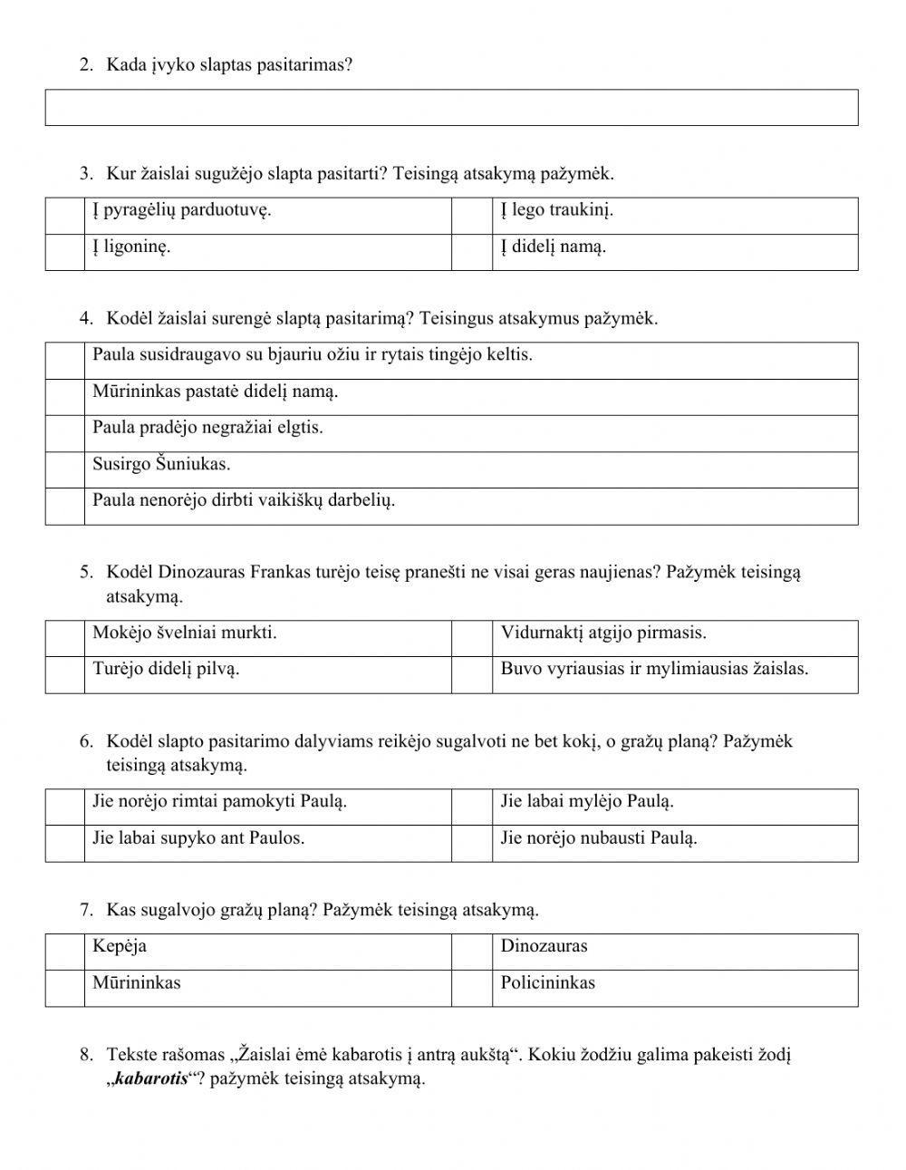 Testas Nr. 5 antrokams