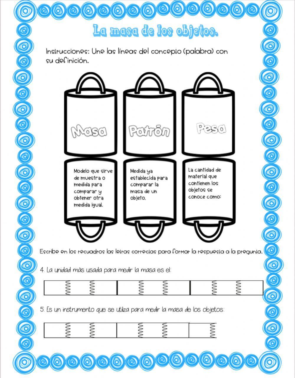 La masa de los objetos