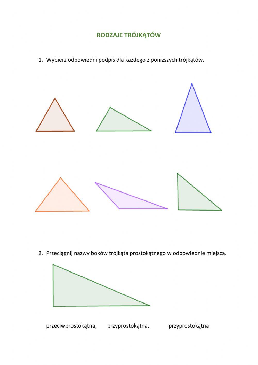 Rodzaje trójkątów