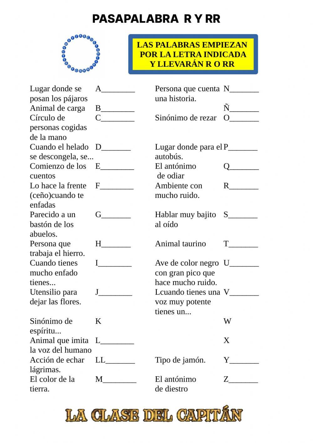 PASAPALABRA R y rr