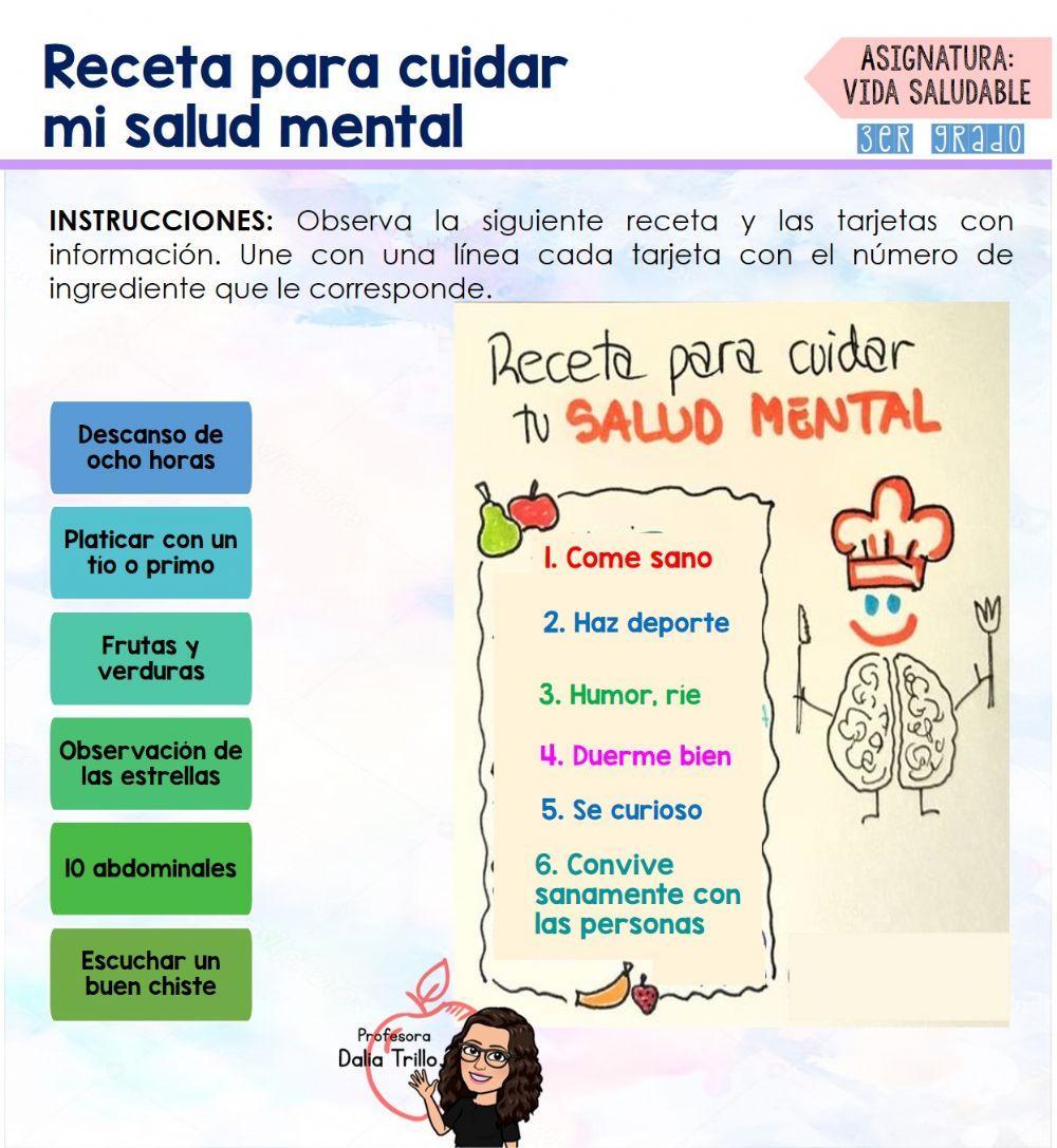 Receta para cuidar mi  salud mental