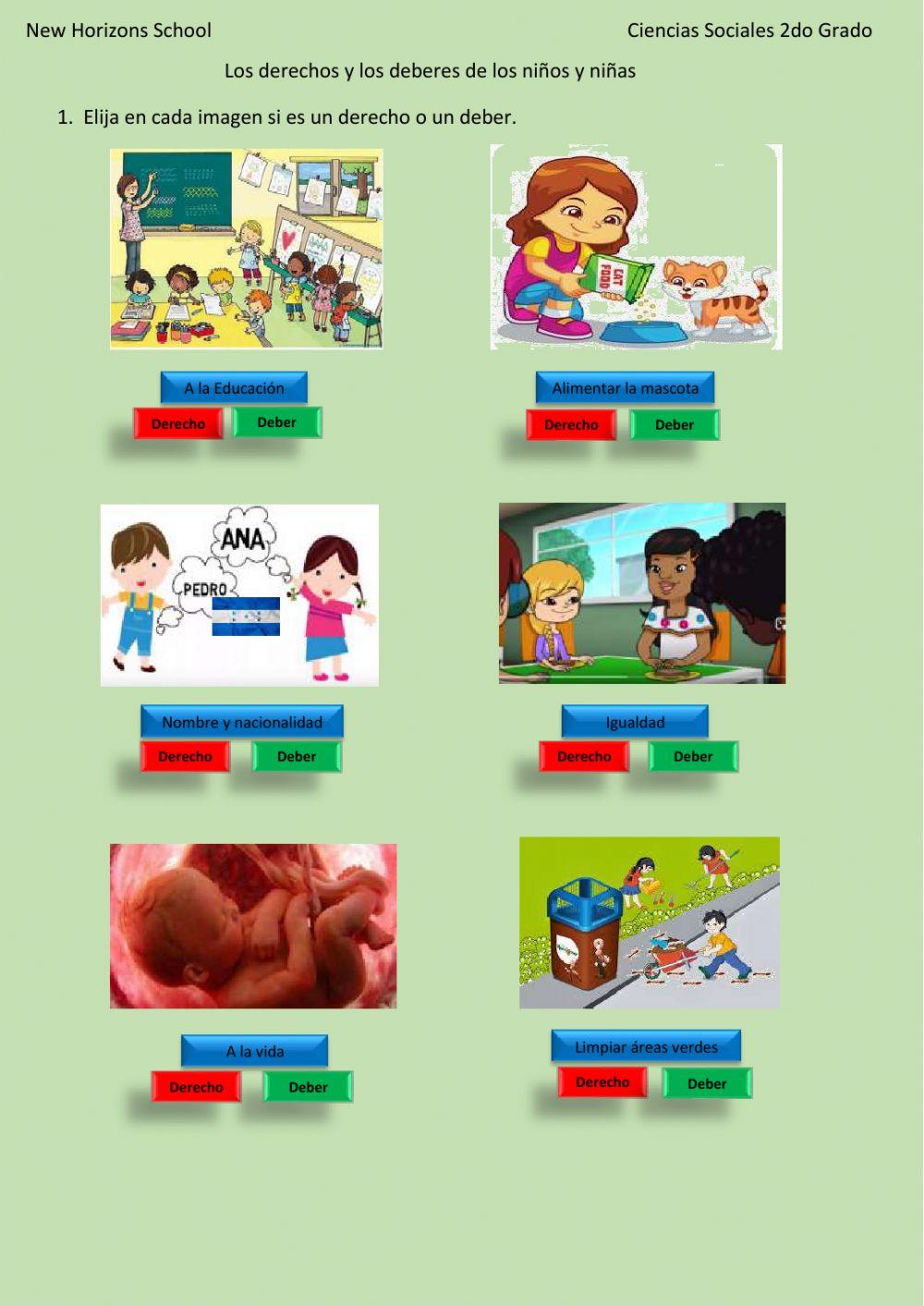 Los derechos y deberes de los niños y las niñas 2do