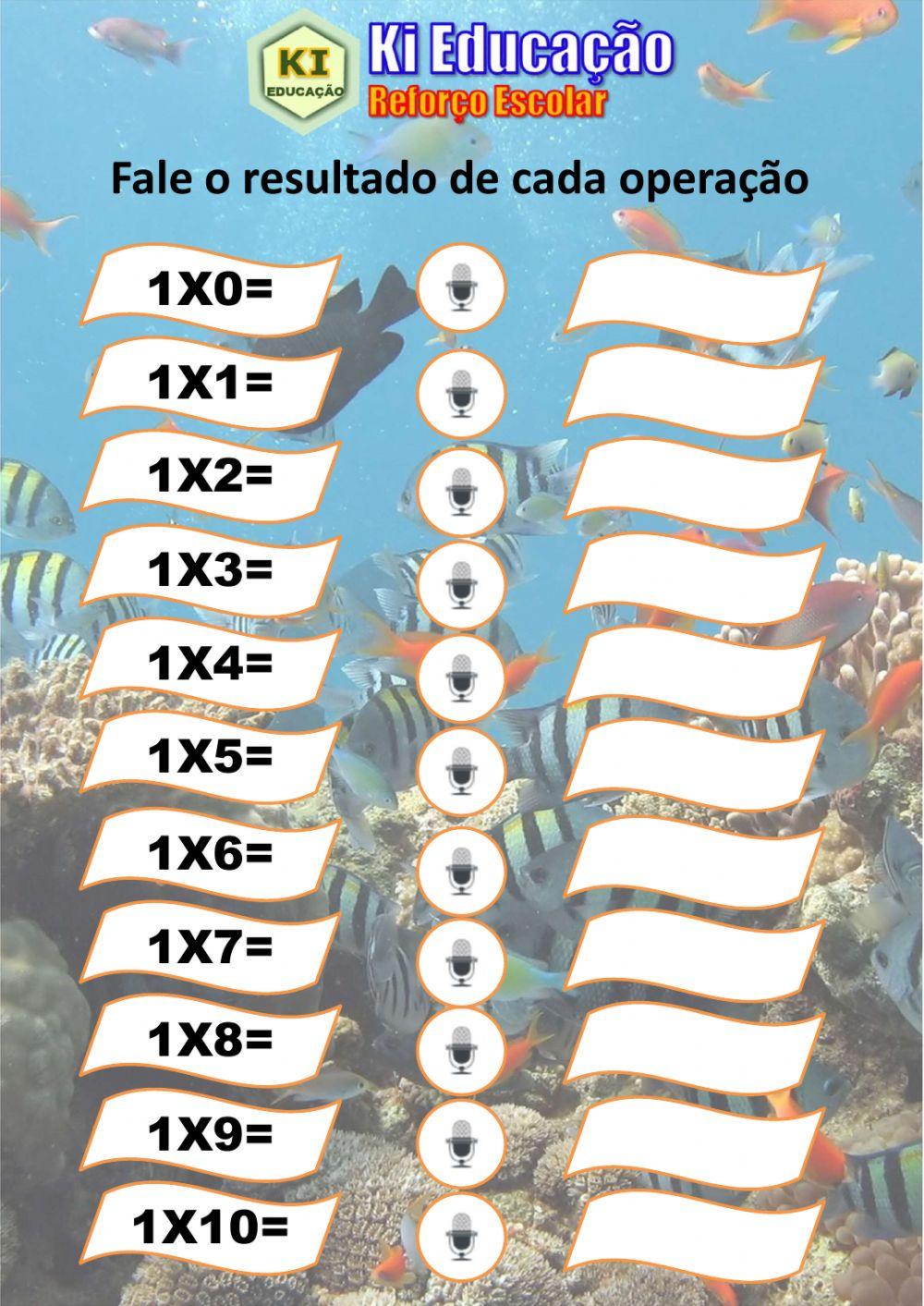 Tabuada de Multiplicação 01